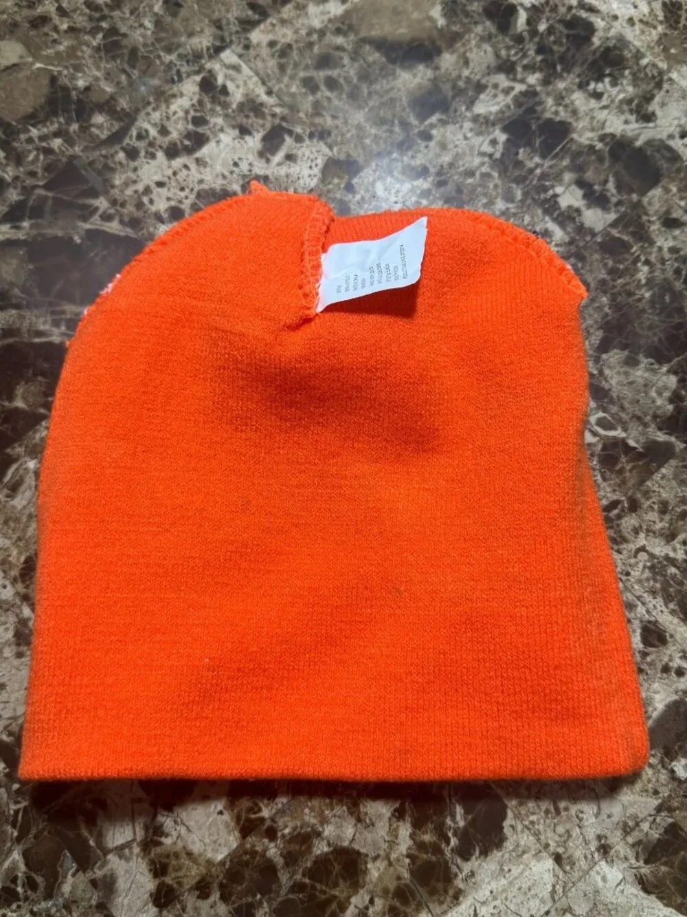 Winter Warm-Up Kids Acrylic Knit Hat Orange Snowflake Pattern